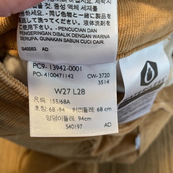 LEVI’S 721 HIGH RISE SKINNY BUTTON FLY CAMEL TAN CORDUROY JEANS SIZE 27x28 - Picture 15 of 16